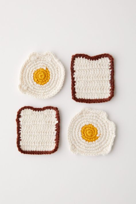 Crochet Coaster Set, Egg Crochet, Crochet Coaster, Crochet Business, Crochet Fabric, Knitted Wit, Crochet Coasters, Crochet Home, Coaster Set