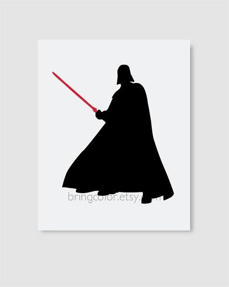 Darth Vader with Saber (Ideal finished silhouette) Darth Vader Stencil, Card Printable Templates, Darth Vader Silhouette, Star Wars Zimmer, Darth Vader Svg, Star Wars Silhouette, Silhouette Printables, Neon Rouge, Ideas Birthday Card