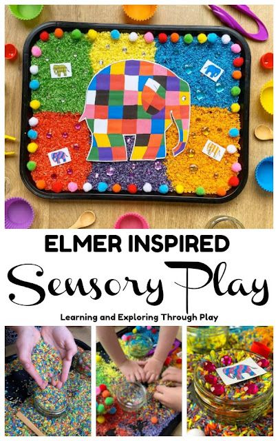 Elmer Sensory Activities, Elmer Day Activities, World Book Day Sensory Play, Elmer And The Rainbow Activities, Elmer The Elephant Activities, World Book Day Activities, Elmer The Elephant, Childminding Ideas, Primary School Activities