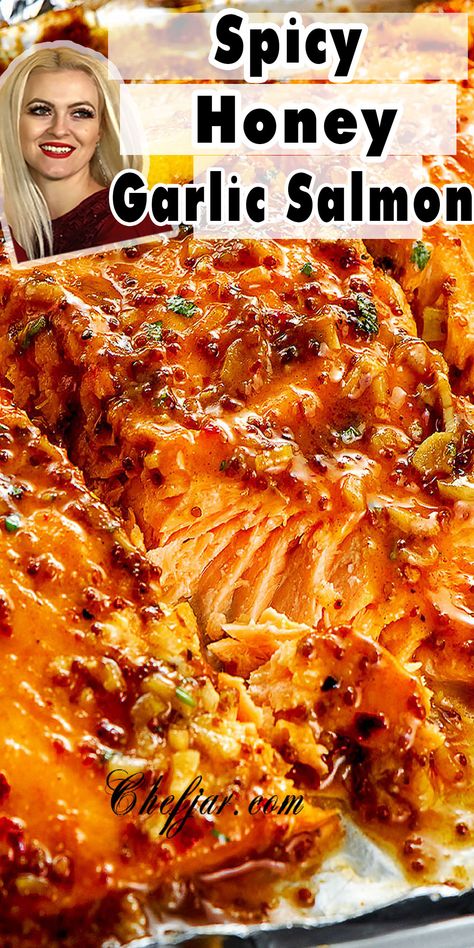 Spicy Honey Garlic Salmon Honey Chipotle Salmon Recipes, Spicy Teriyaki Salmon, Spicy Asian Salmon, Honey Glazed Salmon Recipes Baked, Spicy Honey Garlic Salmon Bites, Spicy Honey Salmon Recipes, Spicy Sauce For Salmon, Spicy Baked Salmon, Jalepeno Salmon Recipe