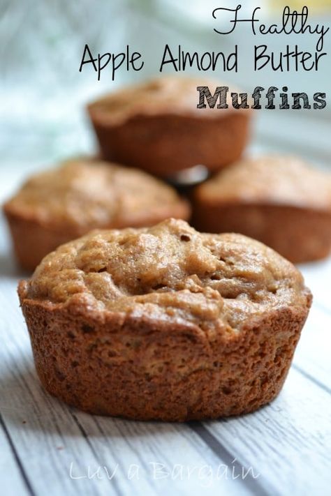 Healthy Apple Almond Butter Muffins Apple Almond Butter, Almond Butter Muffins, Healthy Gingerbread, Butter Muffins, Gingerbread Muffins, Rhubarb Muffins, Skip Breakfast, Recipe Thanksgiving, Cinnamon Caramel