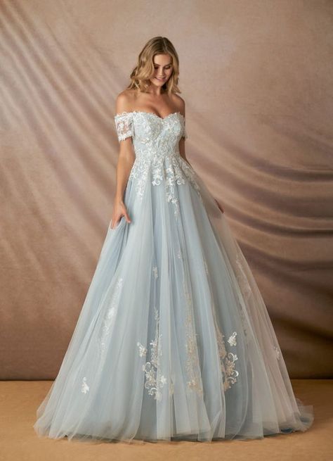 Light Blue Wedding Dress, Fairytale Gown, Gowns Elegant, Light Blue Wedding, Marine Uniform, Floral Wedding Dress, Blue Wedding Dresses, Tulle Ball Gown, Ball Gowns Evening