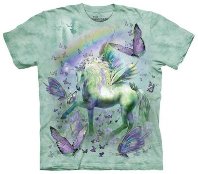 Unicorns / Pegasus Posters at AllPosters.com Butterfly Fashion, Butterfly Shirt, Fantasy Horses, Butterfly Kids, Alt Outfits, Mountain Shirt, Butterfly Shirts, Unicorn Shirt, Neon Aesthetic