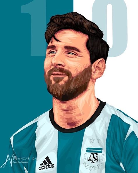 Messi Anime Art, Messi Cartoon Art, Messi Art Drawing, Messi Anime, Messi Illustration, Messi Cartoon, France Mbappe, Messi Drawing, Messi Art