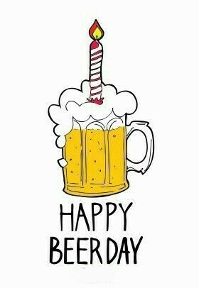 Happy Birthday Doodles, Happy Birthday Beer, Happy Beer, Birthday Doodle, Beer Art, Beer Day, Beer Birthday, Beer Party, Birthday Cards For Friends