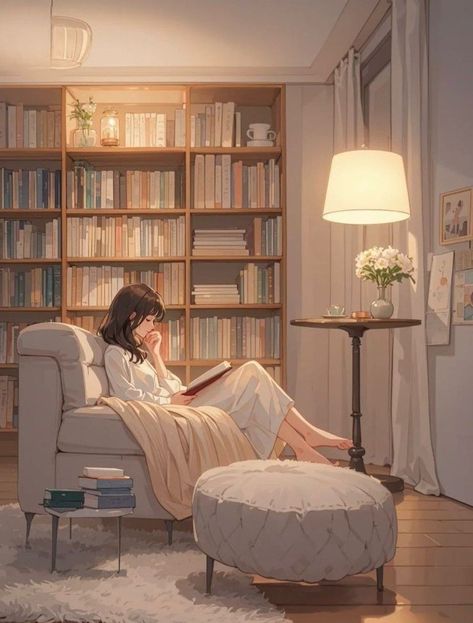 Animated Book Aesthetic, Reading Illustration Aesthetic, Reading Cartoon Aesthetic, Anime Reading Book Aesthetic, Relatable Comics, A Cartoon Character, Productive Work, Cocoppa Wallpaper, Home Office Ideas