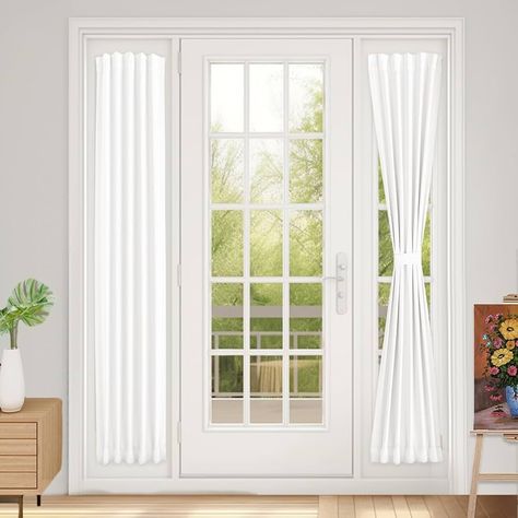 Amazon.com: Vatge French Door Curtain Front Door Curtains for Glass Window,Sidelight Curtains for Front Door, 1 Panel, W12 x L72, Light Beige : Home & Kitchen Curtains For Front Door, French Door Curtain Panels, Front Door Sidelights, Sidelight Curtains, French Door Curtain, Front Door Curtains, Installing Curtain Rods, Door Sidelights, Door Window Curtain