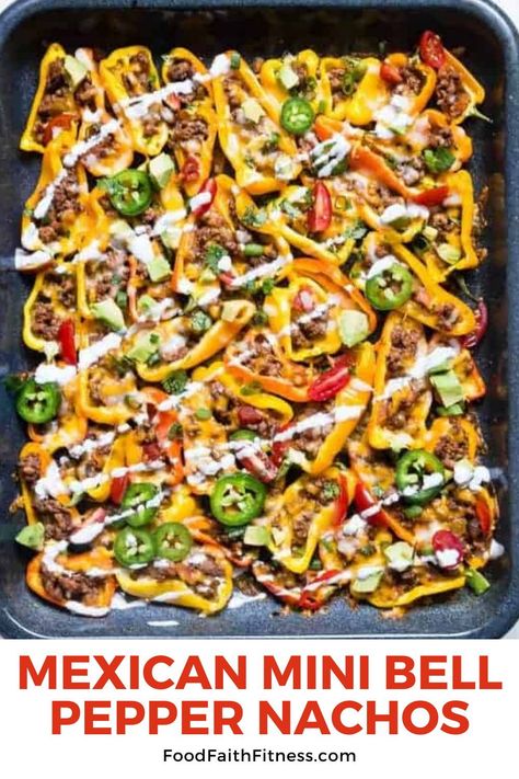 Loaded with seasoned ground beef, melted cheese, and fresh toppings, these bite-sized delights are perfect for parties or snack time. Easy to make and bursting with flavor, this Nachos Recipe is a crowd-pleaser everyone will love! Stuffed Pepper Nachos, Green Pepper Nachos, Loaded Bell Peppers, Pepper Nachos Low Carb, Mini Pepper Recipes, Sweet Pepper Nachos, Mini Bell Pepper Nachos, Mini Pepper Nachos, Bell Pepper Nachos