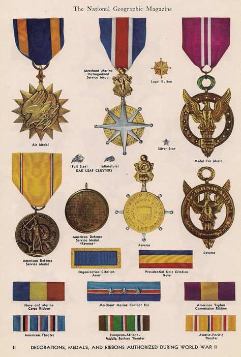 Decorations, medals & ribbons authorized during World War II Us Military Medals, Us Navy Seabees, Military Ribbons, Military Awards, American Military History, Military Ranks, Award Display, Army Patches, Bataan