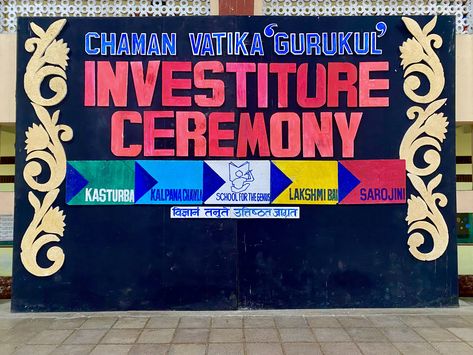 Investiture Ceremony In School, Investiture Ceremony Decoration, Kindergarten Syllabus, Display Boards For School, School Function, Basic Sketching, Celebration Board, Investiture Ceremony, Theme Board