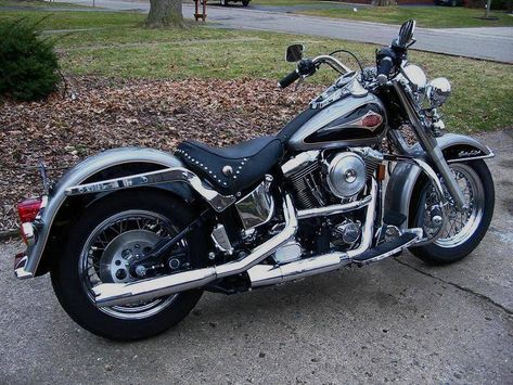 Harley Davidson Heritage Softail Classic, Harley Davidson Heritage Softail, Motorbike Photos, Softail Bobber, Motorcycle Storage, Motorcycle Images, Harley Davidson Baggers, Softail Custom, Harley Davidson Fatboy