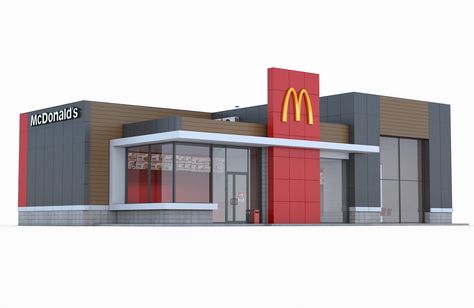 3D fbx mcdonalds restaurant mc Mcdonalds Restaurant, Pizza Hut Restaurant, Kfc Restaurant, Restaurant Facade, Restaurant Exterior Design, Mcdonald's Restaurant, Restaurant Exterior, Casas The Sims 4, Food Restaurant