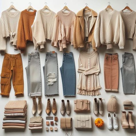 Soft Autumn Boho Outfits, Granola Girl Wardrobe, Soft Autumn Capsule Wardrobe 2024, Granola Girl Capsule Wardrobe, Granola Capsule Wardrobe, Cottage Core Capsule Wardrobe, Boho Autumn Outfits, Autumn Boho Outfits, Soft Autumn Outfits Capsule Wardrobe