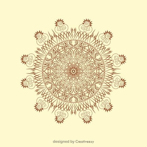 radiant-brown-mandala-design-illustration-on-beige-background Brown Mandala, Mandala Illustration, Fabric Paint Diy, Beige Background, Fabric Paint, Mandala Design, Design Illustration, Free Photos, Graphic Resources