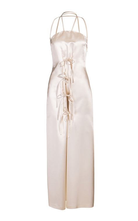 Vivienne Westwood S/S 1999 Red Label White Gown by MODA ARCHIVE X TAB VINTAGE for Preorder on Moda Operandi White Silk Gown, Halter Neck Gown, White Gown, Silk Gown, White Gowns, Red Label, White Silk, Night Looks, Vivienne Westwood