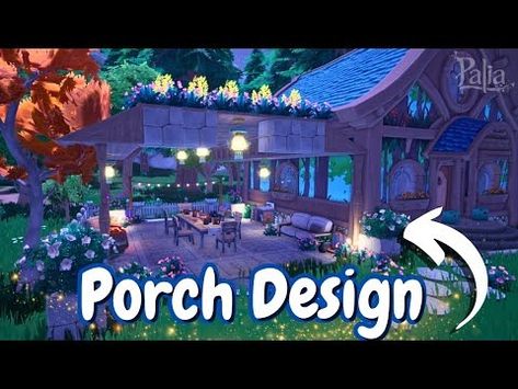 Building Blocks Porch design in Palia! - YouTube Palia Building Blocks, Palia Decorating, Palia Ideas, Porch Design, All Games, Building Blocks, New World, Decorating Ideas, Porch