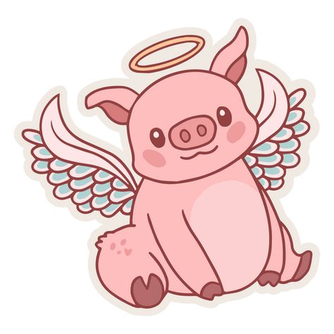 Pig cute angel animals PNG Design Pig With Wings, Angel Cartoon, Pig Cute, Pig Tattoo, Flying Pigs, Facebook Cover Images, Cute Angel, Angel Wings Tattoo, Pig Art