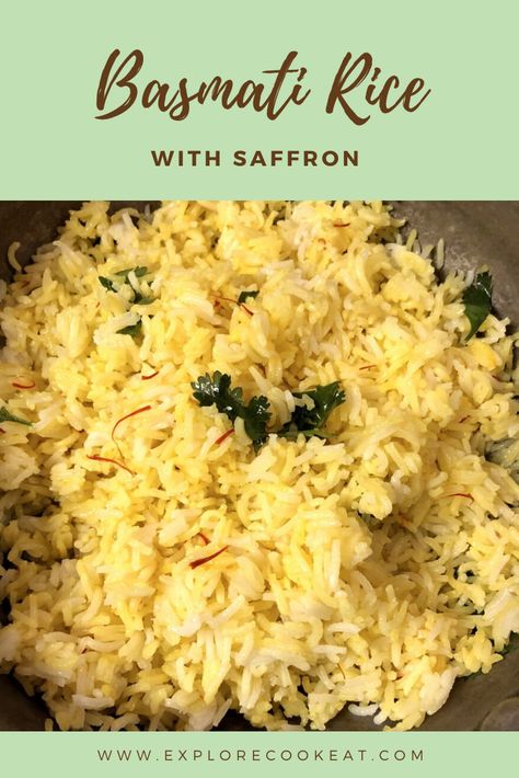 Saffron Basmati Rice Recipe, Saffron Basmati Rice, Basmati Rice Recipe, Saffron Rice Recipe, Basmati Rice Recipes, Saffron Recipes, Fluffy Rice, Saffron Rice, Perfect Rice