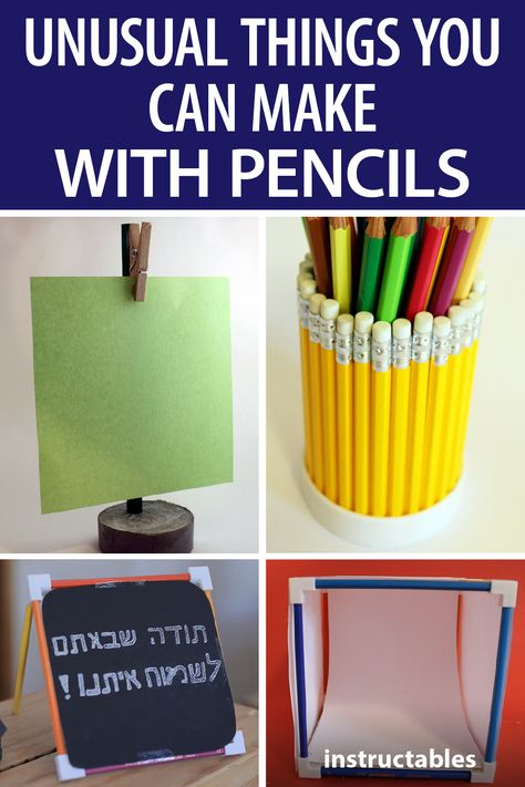 Old Pencils Upcycle, Colored Pencil Upcycle, Old Pencils Crafts, Pencil Project, Creative Upcycling, Pencil Crafts, Diy Pencil, Memo Holder, Upcycle Repurpose