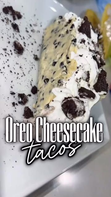 Jessika Myles on Instagram: "Oreo Cheesecake Tacos🍪🌮🍦🔥 @hersheys @nabiscosnacks #instagram #explore #explorepage 
#reels #instagood #funny #comedy #cooking #love #Recipe #Food #hilarious #viral" Cheesecake Tacos, Love Recipe, Oreo Cheesecake, Funny Comedy, Diy Hacks, Oreo, Cheesecake, Tacos, Funny