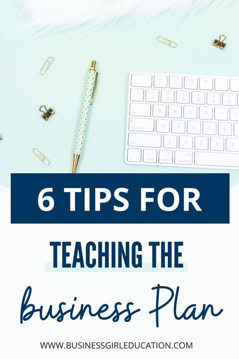 Do you dread the business plan? These 6 tips can help make teaching the business plan a success in your high school course. These business plan ideas are easy to implement and perfect for your seconday classroom. Try these ideas in your Introduction to Business and Marketing, Entrepreneurship, or Business Management classes. Business Plan Ideas, Business Education Classroom, Business Ideas For Students, Business Students, High School Lesson Plans, Teaching Business, Startup Business Plan, Teaching High School, Business Innovation