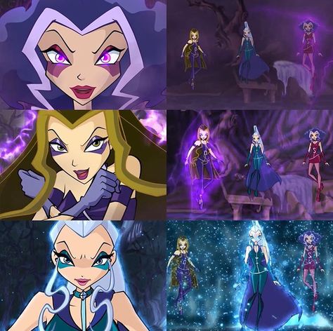 Icy Stormy Darcy, Icy Winx Club Costume, Winx Club Icy Darcy Stormy, Winx Club Trix Witches, Winx Club Villains, Winx Stormy, Winx Club Stormy, Stormy Winx Club, Darcy Winx Club