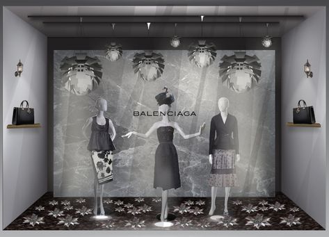 My window display for Balenciaga Cruise 2017 collection Balenciaga Window Display, Balenciaga Store, Senior Fashion, Windows Display, Fashion Student, Store Window, Window Display, Balenciaga, Printed Shower Curtain