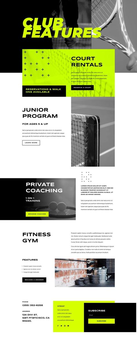 Tennis Website Design, Fresh Website Design, Basketball Design Graphics, Sport Website Design, Club Website Design, Sports Website Design, Bold Website Design, Fitness Website Design, Club Layout