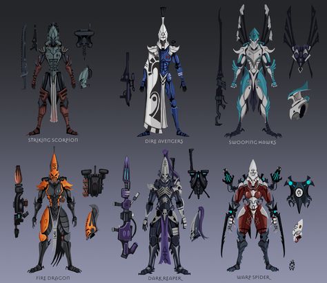 Eldar Aspect Warriors - (updated armor concepts) : ImaginaryWarhammer Warhammer 40k Dark Eldar, Eldar 40k, Warhammer Eldar, Dark Eldar, Warhammer Figures, Warhammer 40k Art, Warhammer Models, Warhammer Art, Warhammer 40k Artwork