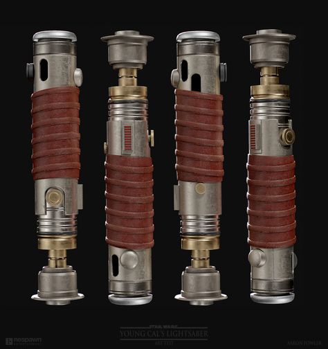 ArtStation - Cal Kestis Lightsaber - Art Test, Aaron Fowler Cal Kestis Lightsaber, Lightsaber Art, Survivor Games, Lightsaber Design, Star Wars Items, Art Test, Lightsaber Hilt, Star Wars Background, Jedi Sith