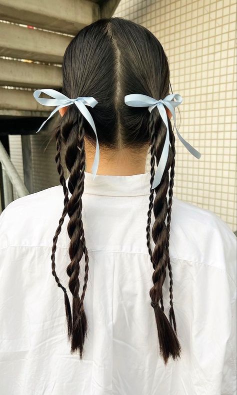 Pigtail Plaits Hairstyles, Simple Updo For Work, Hairstyles For Bartenders, Pigtail Plaits, Bartending Hairstyles, 2 Plaits, Hot Weather Hairstyles, Kadeřnické Trendy, Vlasové Trendy