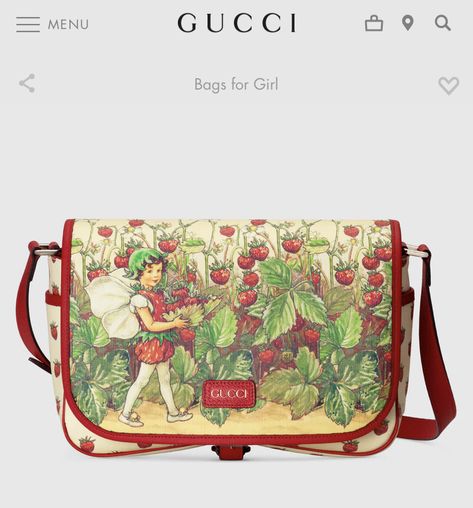 Gucci Strawberry Bag, Desired Reality, Bags Gucci, Gucci Kids, Strawberry Fields, Strawberry Print, Pretty Bags, Designer Shoulder Bags, Looks Chic