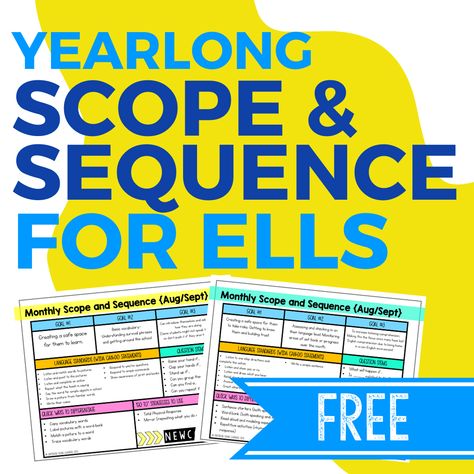 Esl Curriculum, Ell Strategies, 4th Grade Spelling, Curriculum Map, Teaching English Language Learners, Scope And Sequence, Classroom Arrangement, Language Levels, Esl Teaching Resources