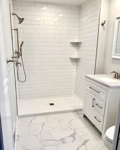 Schluter Tile Edge, Bathroom Tub Remodel, Restroom Remodel, Master Bath Tile, Tub Remodel, Bathroom Remodels, Small Bathroom Makeover, Bathroom Decor Apartment, Bathroom Tub