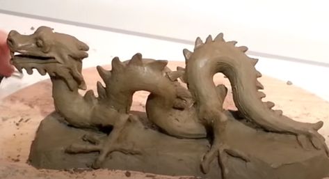 Air Dry Clay Dragon, Dragon Clay Sculpture, Funny Ceramics, Dragon Clay, Dragon Air, Form Studies, Pasta Das, Dragon Tea, Clay Dragon