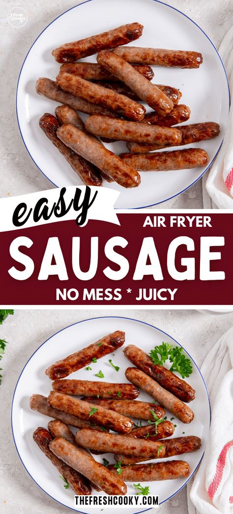 Recipes With Sausage Links, Air Fryer Sausage Links, Air Fryer Breakfast Sausage, Sausage In Air Fryer, Link Sausage, Air Fryer Sausage, Air Fryer Breakfast, Pork Breakfast Sausage, Breakfast Sausage Links