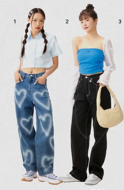 jeans, layering and tube tops Tube Top And Jeans, Tube Tops, We Wear, Tube Top, Parachute Pants, Strapless Top, Layering, Pants, Women's Top