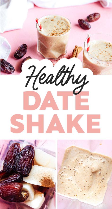 Date Shake Recipe, Fruit Shakes Recipes, Date Shake, Shake Recipes Healthy, Vegan Shakes, Healthy Foods To Make, Healthy Budget, Healthy Brunch, Vegan Drinks