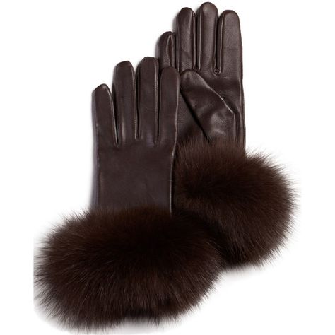 FRR Fox Fur Trim Wool Lined Leather Gloves in Brown ($100) ❤ liked on Polyvore featuring accessories, gloves, fancy gloves, brown leather gloves, leather gloves, wool lined leather gloves and frr Leather Gloves With Fur, Royal Gloves, Espresso Girl, Fancy Gloves, Sewing Aesthetic, Fur Mittens, Fur Goods, Dresses Corset, Brown Leather Gloves