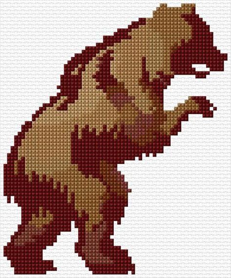 Grizzly Bear Cross Stitch Pattern, Beaded Leggings, Bear Paw Tattoos, Bear Cross Stitch, Cross Stitch Calculator, Knitting Bear, Plastic Canvas Box Patterns, Elephant Cross Stitch, Crochet Dog Patterns