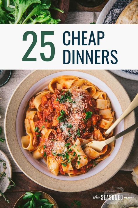 Putting a wholesome, flavorful, and family-friendly dinner on the table each night doesn't have to break the bank! This collection of 25 of our favorite cheap dinners includes a variety of easy options for every day of the week. Buttermilk Marinated Chicken, Simple Plates, Shrimp And Sausage Jambalaya, Cheap Easy Dinners, Easy Weekday Dinners, Beans And Cornbread, Sausage Jambalaya, Shrimp And Sausage, General Tso's Chicken