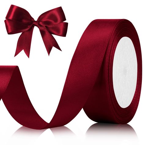 PRICES MAY VARY. 🎗【PRODUCT SIZE】Fabric ribbons total 25 yards, 1 inch/25mm in width, satin ribbon dark red ribbon can be easily stored, be used in a variety of scenarios like wedding, holiday gathering, Christmas home decor, meet your daily needs. To wrap gifts for parents, friends, relatives and classmates on Valentine’s Day, Mother's Day, Father's Day, Thanksgiving Day, Haloween, Christmas. You can also use it as candy cane ribbon, christmas ribbon, silk ribbon, burgundy christmas ribbon. 🎀【 Flower Bouquet Burgundy, Christmas Tree Ribbon Garland, Burgundy Christmas, Bouquet Burgundy, Ribbon For Hair, Ribbon Flowers Bouquet, Burgundy Ribbon, Ribbon For Gift Wrapping, Ribbon For Gift