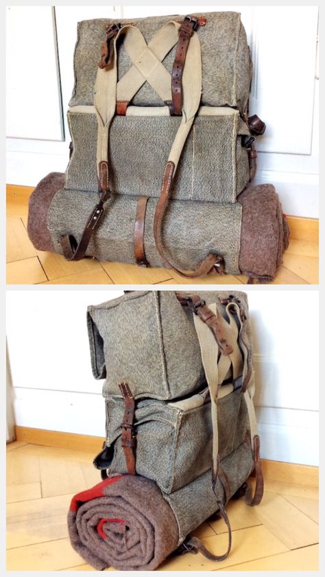 Rare Vintage Swiss Army backpack Larp Backpack, Hobbit Backpack, Adventurers Backpack, Bushcraft Pack, Old Backpack, Swiss Army Backpack, Army Backpack, Bushcraft Gear, Bushcraft Camping