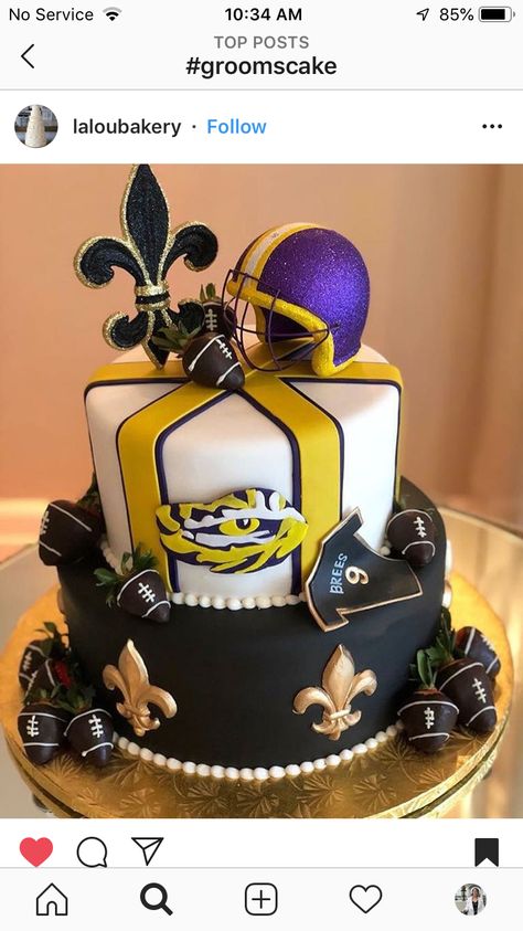 Grooms Wedding Cake, Nfl Cake, Grooms Cake Tables, Purple Black Wedding, Groomsman Cake, Grooms Table, March Wedding, Groom Wedding Cakes, Football Cake