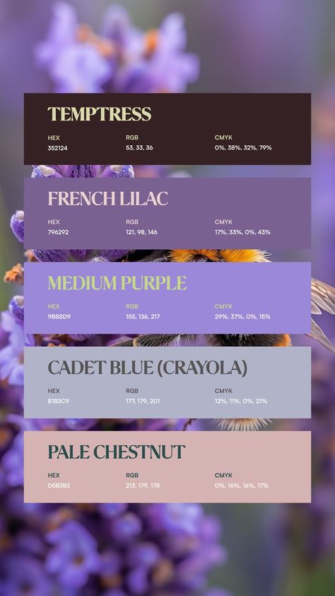 Colors:
352124
796292
9B88D9
B1B3C9
D5B3B2 Purple Tones Colour Palettes, Cute Colour Combos, Magical Color Palette, April Color Palette, Purple Color Palette, Purple Palette, Pantone Colour Palettes, Color Design Inspiration, Purple Tone