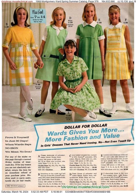 1966 Montgomery Ward Spring Summer Catalog, Page 376 - Catalogs & Wishbooks Colleen Corby, Historical Clothes, 60s And 70s Fashion, London Look, Montgomery Ward, 60s Fashion, Historical Clothing, 70s Fashion, Hippie Style