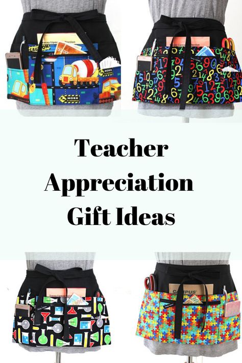 Teacher Appreciation Gift Ideas, Unique Teacher Appreciation Gifts, Appreciation Gift Ideas, Teacher Apron, Daycare Teacher, Apron Sewing Pattern, Best Teacher Gifts, Teacher Assistant, Fanny Bag