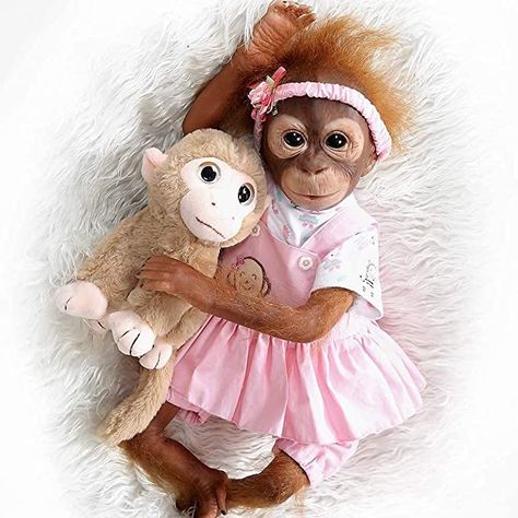 Amazon.com: ZIYIUI Lifelike 21 Inch Handmade Reborn Dolls Monkey Baby Orangutan Newborn Silicone Vinyl Dolls Weighted Body Babies Looks Real : Toys & Games Reborn Monkey, Baby Orangutan, Monkey Doll, Monkey Baby, Vinyl Dolls, Baby Monkey, Reborn Baby Dolls, Reborn Baby, Reborn Dolls