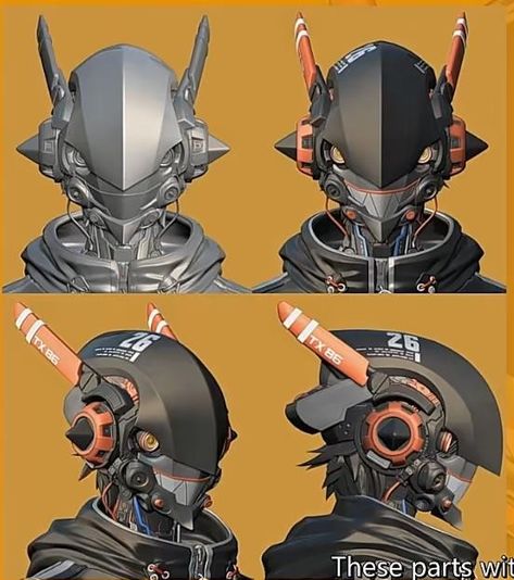 Anime Helmet Design, Scifi Helmet Concept Art, Mech Helmet, Mecha Helmet, Robot Head Design, Mech Head, Sci Fi Mask, Robot Helmet, Cyberpunk Mask