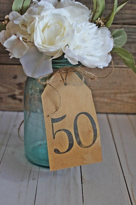 Rustic Birthday Party Decorations, Rustic Birthday Party, Rustic Birthday Parties, 50th Year Wedding Anniversary, 50th Wedding Anniversary Decorations, 50th Anniversary Decorations, Birthday Party Table Decorations, Barn Party, 50th Birthday Party Decorations